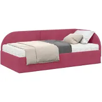 vidaXL Hoekbedframe met Matras met hoofdeinde 2 st Rood Fluweel