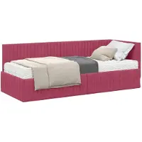 vidaXL Hoekbedframe met Matras 2 st Wijnrood 80 x 200 cm Fluweel