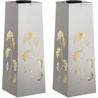 vidaXL Zonne LED Pad Licht 2 pcs Warmwit 18 x 18 x 50 cm