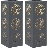 vidaXL Zonne LED Pad Licht 2 pcs Warmwit 18 x 18 x 50 cm