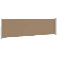 vidaXL Uittrekbaar Zijscherm 117 x 500 cm Polyester Rechthoekig Taupe
