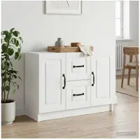 vidaXL Dressoir Wit 89 x 34,5 x 57 cm Bewerkt hout