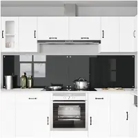 vidaXL Keukenachterwand, 2 stuks, zwart, 120 x 60 cm, gehard glas