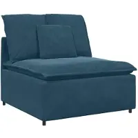 vidaXL Modulaire bank met kussens fluweel blauw