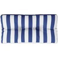 vidaXL Palletkussen gestreept 80x40x12 cm stof blauw en wit