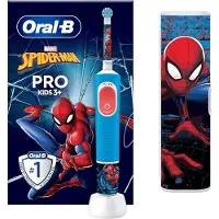 Oral-B Vitality Pro D103 Kids 3+ Electric Toothbrush with Spiderman Case Blue