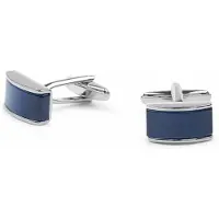 Suitable Manchetknoop Rechthoek Blauw Zilver - | Donkerblauw | Maat one size