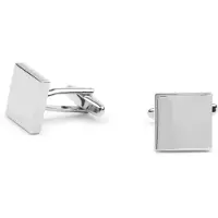 Suitable Manchetknoop Vierkant Glad Zilver -