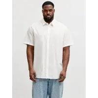 Jack & Jones overhemd linnenblend big &amp; tall wit