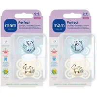 Mam Perfect Fopspeen Silicone Blue 0-6 2x2 St Speen