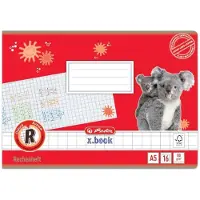 Herlitz rekenboek, formaat A5 liggend, met ruitjespatroon.