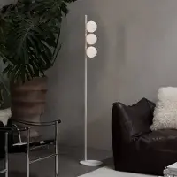 Ideal Lux Vloerlamp Binomio, wit / opaal, Woon-/ Eetkamer, metaal, Modern, vloerlamp