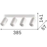 Ideal Lux plafondspot Dynamite Round zwart 38 cm 4-lamps, zwart, Woon-/ Eetkamer, metaal, Modern, downlight