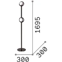 Ideal Lux Vloerlamp Bloom, messing / goud, Woon-/ Eetkamer, metaal, Modern, vloerlamp