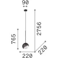 Ideal Lux Hanglamp Bloom, dimbaar, messing / goud, Woon-/ Eetkamer, metaal, Modern, hanglamp