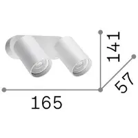 Ideal Lux wandspot Dynamite Round messing 16,5 cm 2-lamps, messing / goud, Woon-/ Eetkamer, metaal, Modern, halogeen spot