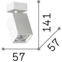 Ideal Lux plafondspot Dynamite Square zwart, lengte 5,7 cm, zwart, Woon-/ Eetkamer, metaal, Modern, halogeen spot