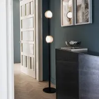 Ideal Lux Vloerlamp Bloom, zwart, Woon-/ Eetkamer, metaal, vloerlamp