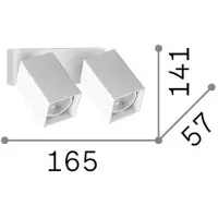 Ideal Lux wandspot Dynamite Square zwart 16,5 cm 2-lamps, zwart, Woon-/ Eetkamer, metaal, Modern, halogeen spot