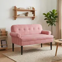 vidaXL Lovingseat met knoopge tuft Roze 120 x 66 x 78 cm fluweel