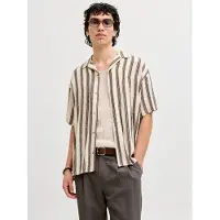 Jack & Jones Overhemd 'JJEJeff' crème / bruin / zwart