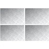 vidaXL Trapmatten 4 st 60 x 40 cm Zilver Aluminium Rechthoekig