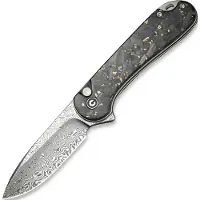 CIVIVI Elementum II Button Lock C18062P-10 Damascus, Carbon Fiber Golden Shred, zakmes
