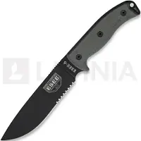 ESEE Model 6 Serrated 6S survivalmes met zwarte schede + riemclip
