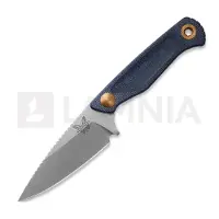 Benchmade Dacian 203-04 Stonewashed CPM MagnaCut, Blue Canvas Micarta vaststaand mes, lederen en kydex schede