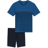 Schiesser Pyjama kort ' Nightwear Shorty ' blauw