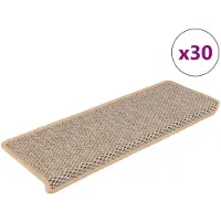 vidaXL Trapmatten zelfklevend 30 st sisal-look 65x21x4 cm lichtbeige