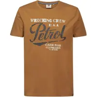 Petrol Industries Shirt 'Classic' cognac / zwart / wit