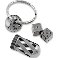 Lionsteel AcornDice Steel sleutelhanger, stalen dobbelsteentjes