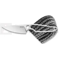 MKM Knives MKM Makro 1 Droppoint MA01-PABG Satin M390, Black Grey Paracord Handle, vaststaand mes, Jesper Voxnaes design
