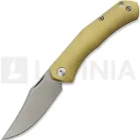 GiantMouse ACE Jutland JUTLAND-SJ-BRASS, Stonewashed CPM S90V, Milled Brass zakmes, Ansø en Voxnaes design