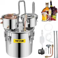 Vevor Moonshine Still Distiller 32 L Alcohol Distiller Moonshine Still 46 x 47 x 47 cm Moonshine Wijn Still Distiller Gemaakt van Roestvrij Staal en Rood Koper voor het Distilleren van Fruitwijn