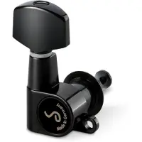 Schaller M6 Mini Locking Black 3L+3R small metal button stemmechanieken elektrische en western gitaar