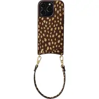 Selencia Nova Real Leather Backcover met Koord en Pashouder voor de Apple iPhone 14 Pro - Fawn Chic