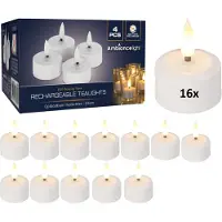 Ambiance Theelichtjes LED Box 16 stuks Oplaadbaar - Ø4cm *Uitbreidingsset ZONDER oplader*