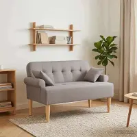vidaXL Lovingseat met knoopge tuft Taupe 120 x 65 x 79 cm Stof