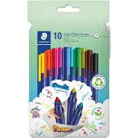 Staedtler triplus color 323 Dreikantiger Fasermaler Kartonetui mit 10 Stück, sortiert