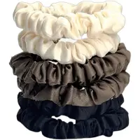 Yuaia Haircare Soft Satin Scrunchies Coffee 6 stk.
