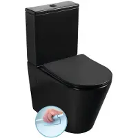 Boss & Wessing Bws paco staand toilet rimless glans zwart incl. Zitting pk/sk