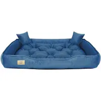 AIO Factory Hondenmand, speelbox, 115x95 cm, fluweel, blauw