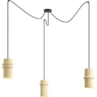 QAZQA Retro hanglamp beige 3-lichts - Monti
