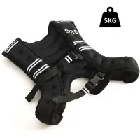 Costway gewicht vest 5 kg lichaamsgewicht vest sportvest met reflectoren en het instellen van riemen zwart