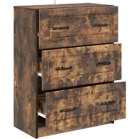 vidaXL Ladekast Gerookt eiken 66 x 34,5 x 87 cm Bewerkt hout