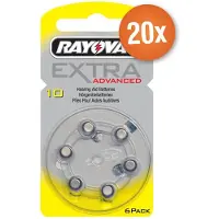 Rayovac Voordeelpak gehoorapparaat batterijen - Type 10 (geel) - 20 x 6 stuks