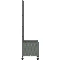 vidaXL Tuinsteker met schutting en wielen Lichtgrijs 40 x 40 x 146 cm