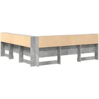 vidaXL Opberghoofdbord Beton Grijs Bewerkt hout